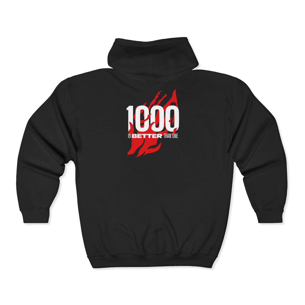 Side and Back Logo Zip Hoodie