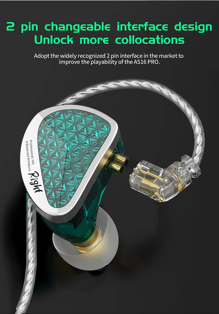 KZ AS16 Pro Balanced Armature Earphones