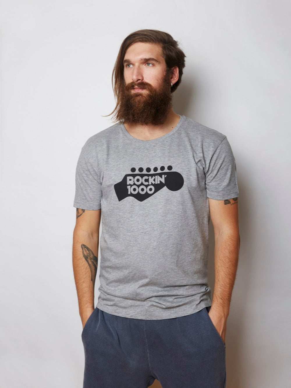 Rockin'1000 Logo Gray T-Shirt Man