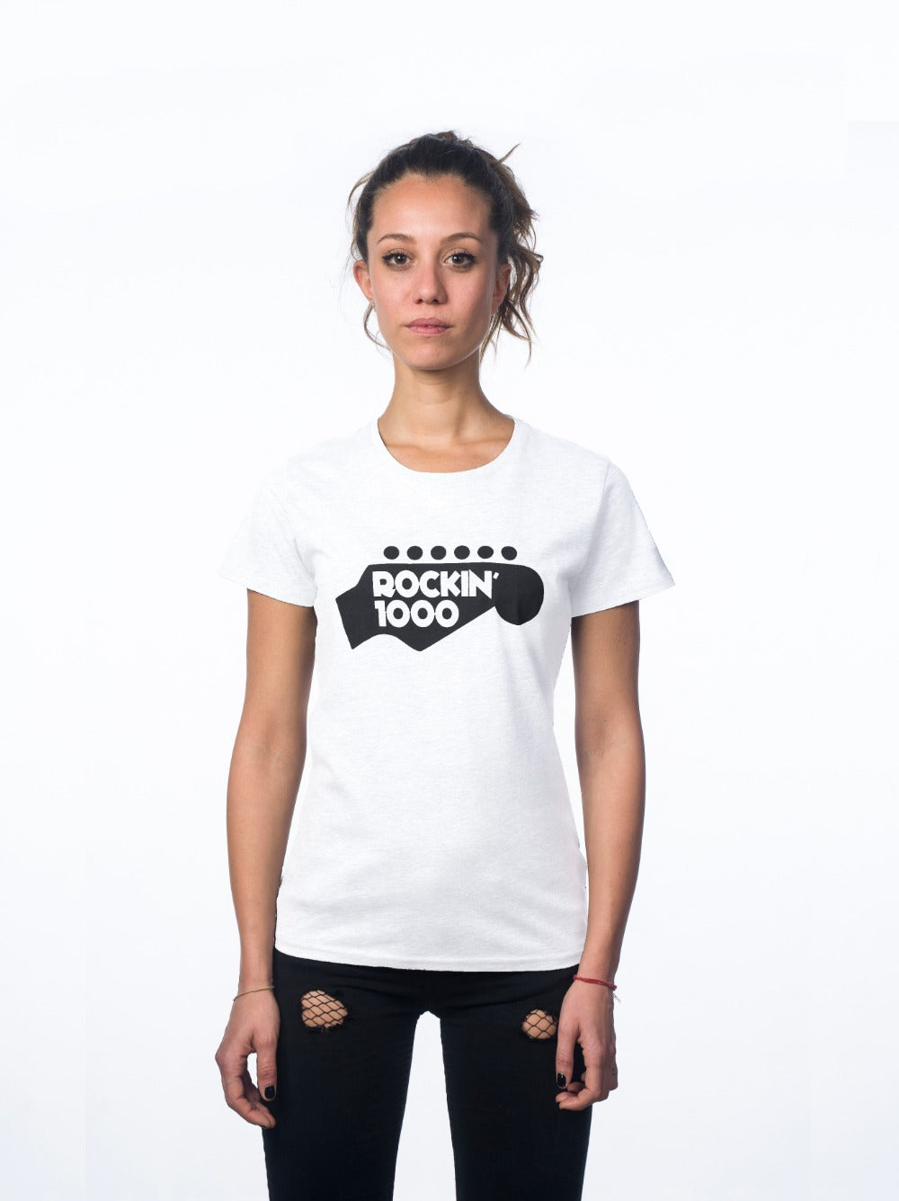 Rockin'1000 Logo White T-Shirt (Woman)